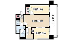 ルシェット白川公園 2LDKの間取図画像