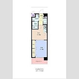 ベルデアスル 1DKの間取図画像