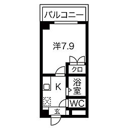 プロビデンス泉 1Kの間取図画像