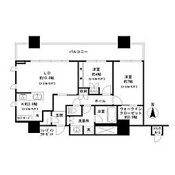 タワー・ザ・ファースト名古屋栄 2LDKの間取図画像