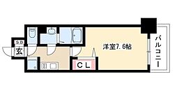 プレサンス丸の内雅殿 1Kの間取図画像