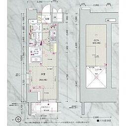 エステムコート名古屋・栄デュアルレジェンド 1Kの間取図画像