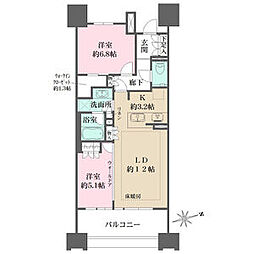 ザ・パークハウス名古屋 2LDKの間取図画像