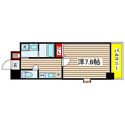 ラルーチェ泉 1Kの間取図画像