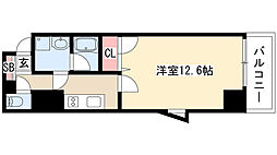 BSRESIDENCESAKAE 1Kの間取図画像