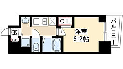 プレサンスサカエリバースタイル 1Kの間取図画像