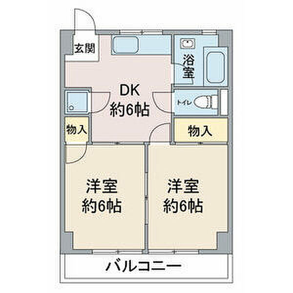 水野マンション 605｜愛知県名古屋市守山区四軒家１丁目(賃貸マンション2DK・6階・39.60㎡)の写真 その2