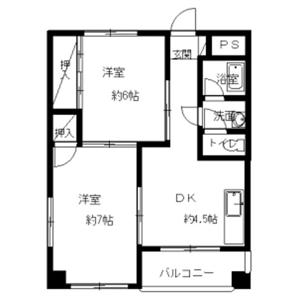 第2三鈴ビル 201｜愛知県名古屋市中村区十王町(賃貸マンション2DK・2階・42.24㎡)の写真 その2