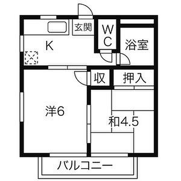 ルミエールAB棟　(B棟) B103｜愛知県名古屋市中川区戸田４丁目(賃貸アパート2K・1階・31.34㎡)の写真 その2