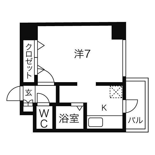 クレセント松蔭 203｜愛知県名古屋市中川区下之一色町字松蔭５丁目(賃貸マンション1K・2階・24.25㎡)の写真 その2