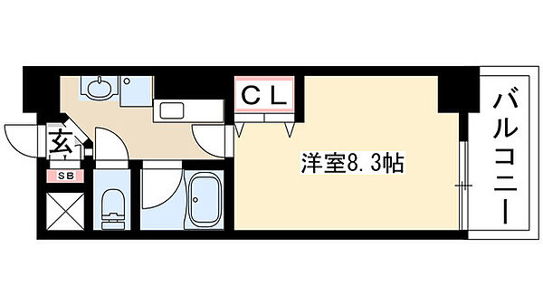 ヒルズ新栄2号館 901｜愛知県名古屋市中区新栄２丁目(賃貸マンション1K・9階・24.90㎡)の写真 その2