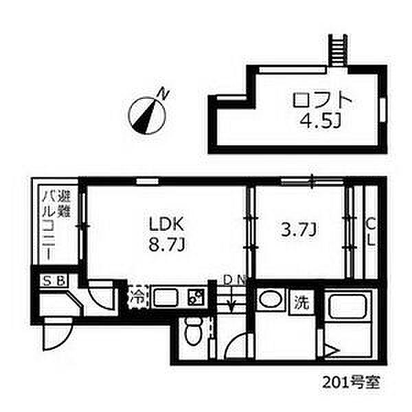 グランツ松葉町 201｜愛知県名古屋市中川区松葉町１丁目(賃貸アパート1LDK・2階・31.78㎡)の写真 その2