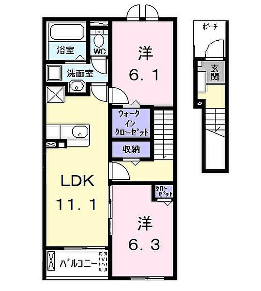 ルミエール中野新町 205｜愛知県名古屋市中川区昭和橋通１丁目(賃貸アパート2LDK・2階・58.57㎡)の写真 その2