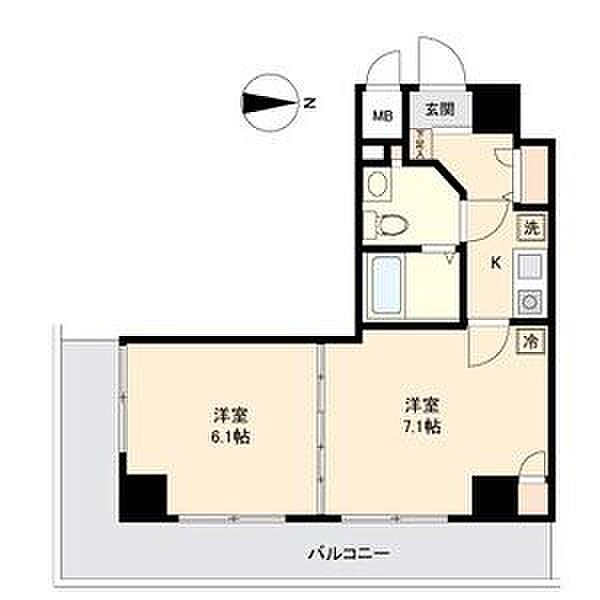 La　Douceur新栄 1107｜愛知県名古屋市中区新栄１丁目(賃貸マンション2K・11階・33.87㎡)の写真 その2