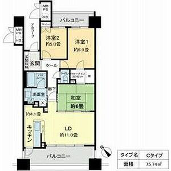 ベレーサ鶴舞公園 503｜愛知県名古屋市中区千代田３丁目(賃貸マンション3LDK・5階・75.74㎡)の写真 その2