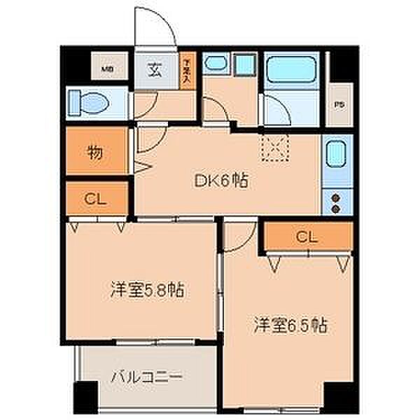 スリーウェイ金山 703｜愛知県名古屋市中区金山２丁目(賃貸マンション2DK・7階・45.78㎡)の写真 その2