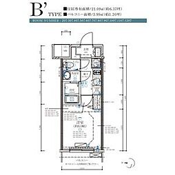 ディアレイシャス名古屋大須通 1Kの間取図画像
