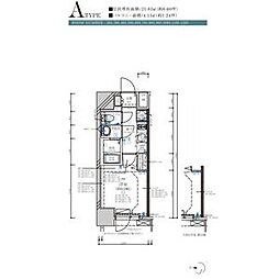 ディアレイシャス名古屋大須通 1Kの間取図画像