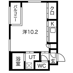 SPACECUBEHONJIN 1Kの間取図画像