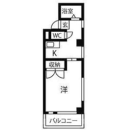 アーバンライフ牧の里 1Kの間取図画像