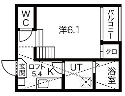 コンフォール松原町 1SKの間取図画像