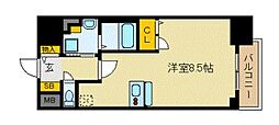 プレサンス丸の内レジデンス2 ワンルームの間取図画像