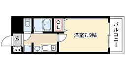 プレサンス栄メディパーク 1Kの間取図画像