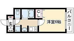 プレサンス名古屋城前 1Kの間取図画像