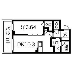 JMF-Residence名駅南 1LDKの間取図画像