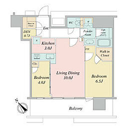NAGOYAtheTOWER 2LDKの間取図画像