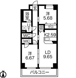 S-FORT鶴舞reale 2LDKの間取図画像