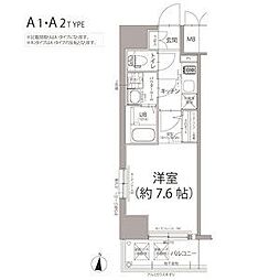 エスリード栄ラ・ヴィ 1Kの間取図画像