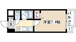 エランビタール今池 1Kの間取図画像