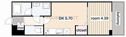 名古屋市中川区元中野町3丁目アパート 1DKの間取図画像