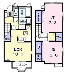 ピエールA 2LDKの間取図画像