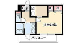 プレサンス金山グリーンパークス 1Kの間取図画像