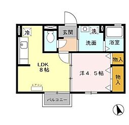 ジュネス中小田井 1LDKの間取図画像