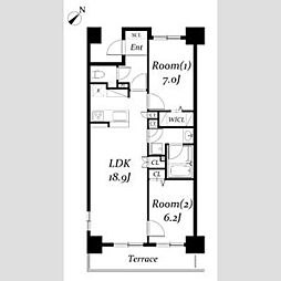 ロイヤルパークス千種 2LDKの間取図画像