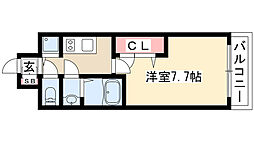 プレサンスジェネ千種内山 1Kの間取図画像