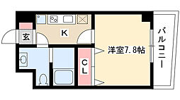 アイコート六番 1Kの間取図画像