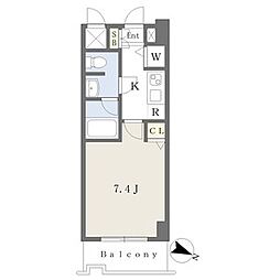 カレント新栄 1Kの間取図画像