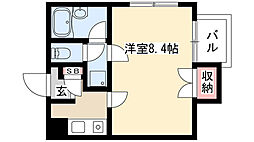 パックス今池 1Kの間取図画像