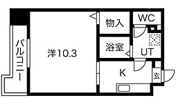 グレイス泉 1Kの間取図画像
