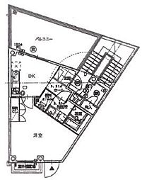 Ｋ・パーク 3階1DKの間取り