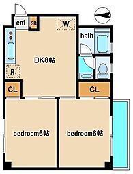 東高円寺ハイム 3階2DKの間取り