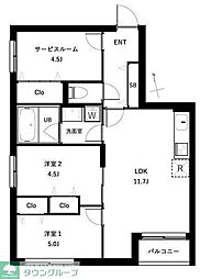 ＣＯＥＵＲ　ＢＬＡＮＣ西荻窪 2階2SLDKの間取り