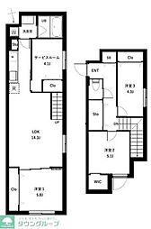 ＣＯＥＵＲ　ＢＬＡＮＣ西荻窪 4階3SLDKの間取り