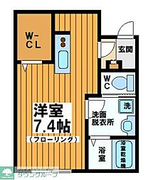 シプレ永福 1階ワンルームの間取り