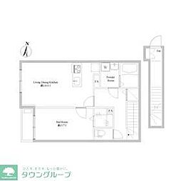 エルスタンザ下石神井 2階1LDKの間取り