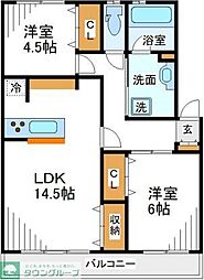 ソアラハイム野方 2LDKの間取図画像